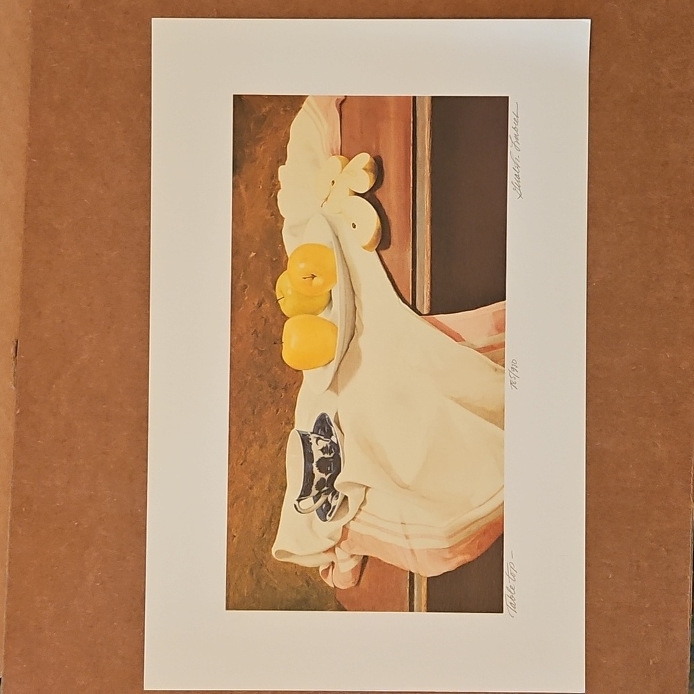 Elegant Still Life Art Print with Yellow Accents Gerald H Lubeck